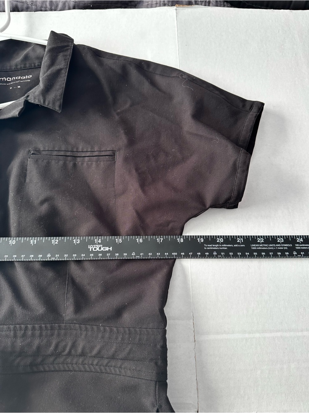 Mandala Scrub Black Zip-Front Utility Jumpsuit Jogger Nurse - Picture 5 of 9